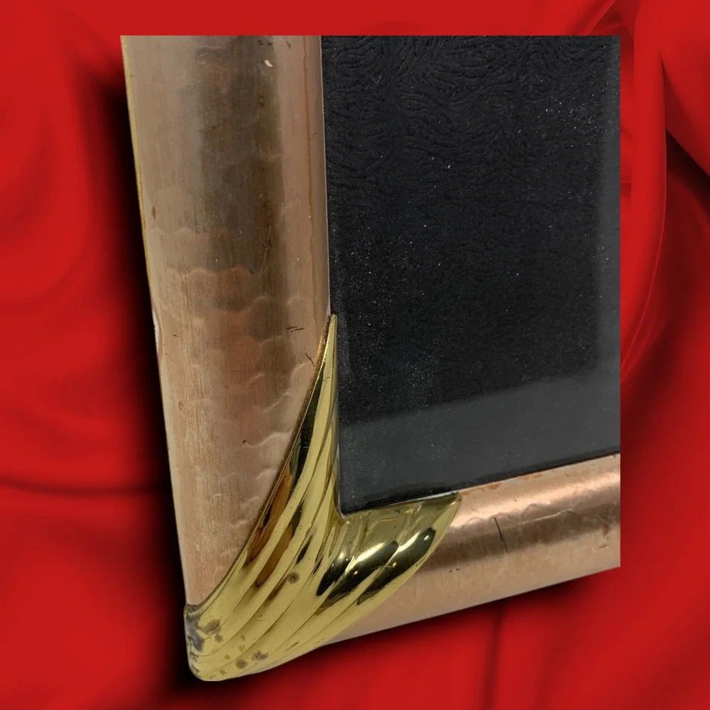 Vtg 1980's Metallic Copper Gold Picture Frame 8